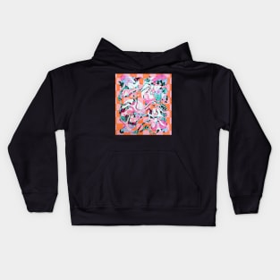 Gamma Waves - Trippy Skulls and Flowers Kids Hoodie